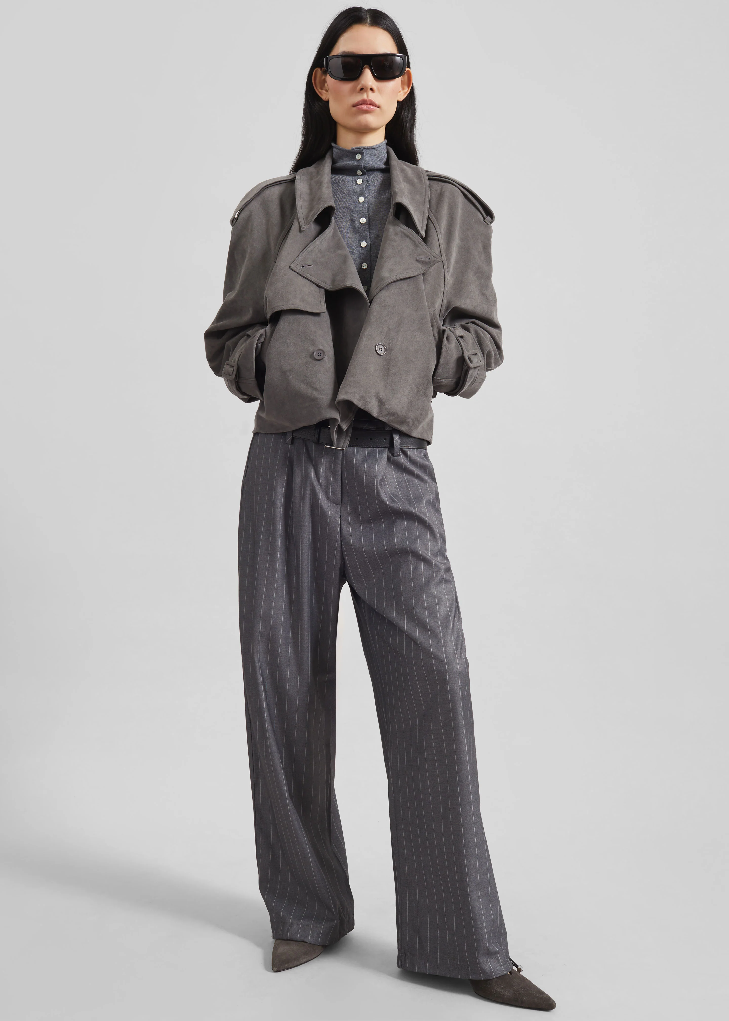 Vradal High Neck Cardigan - Grey - Image 6