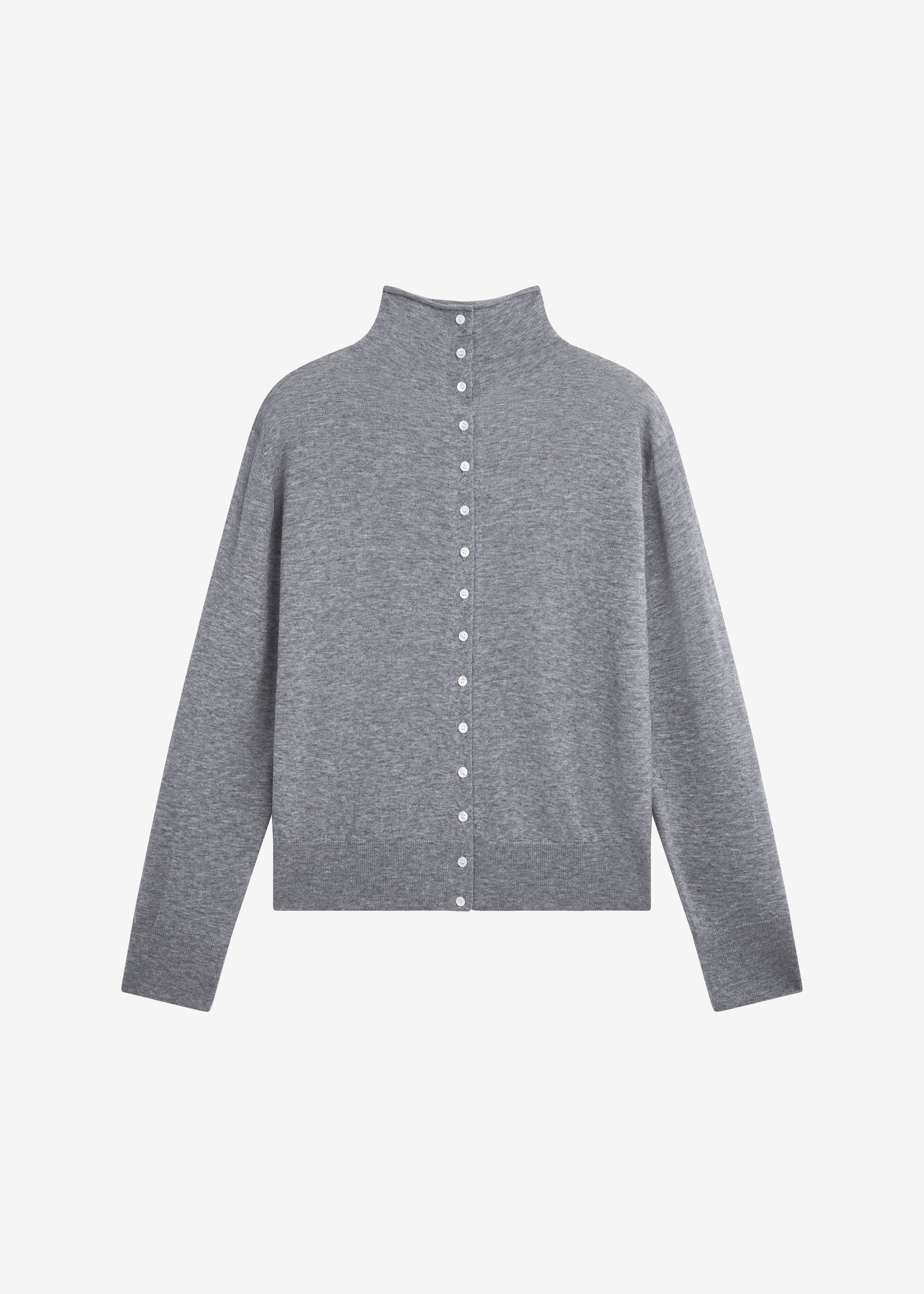 Vradal High Neck Cardigan - Grey - Image 8