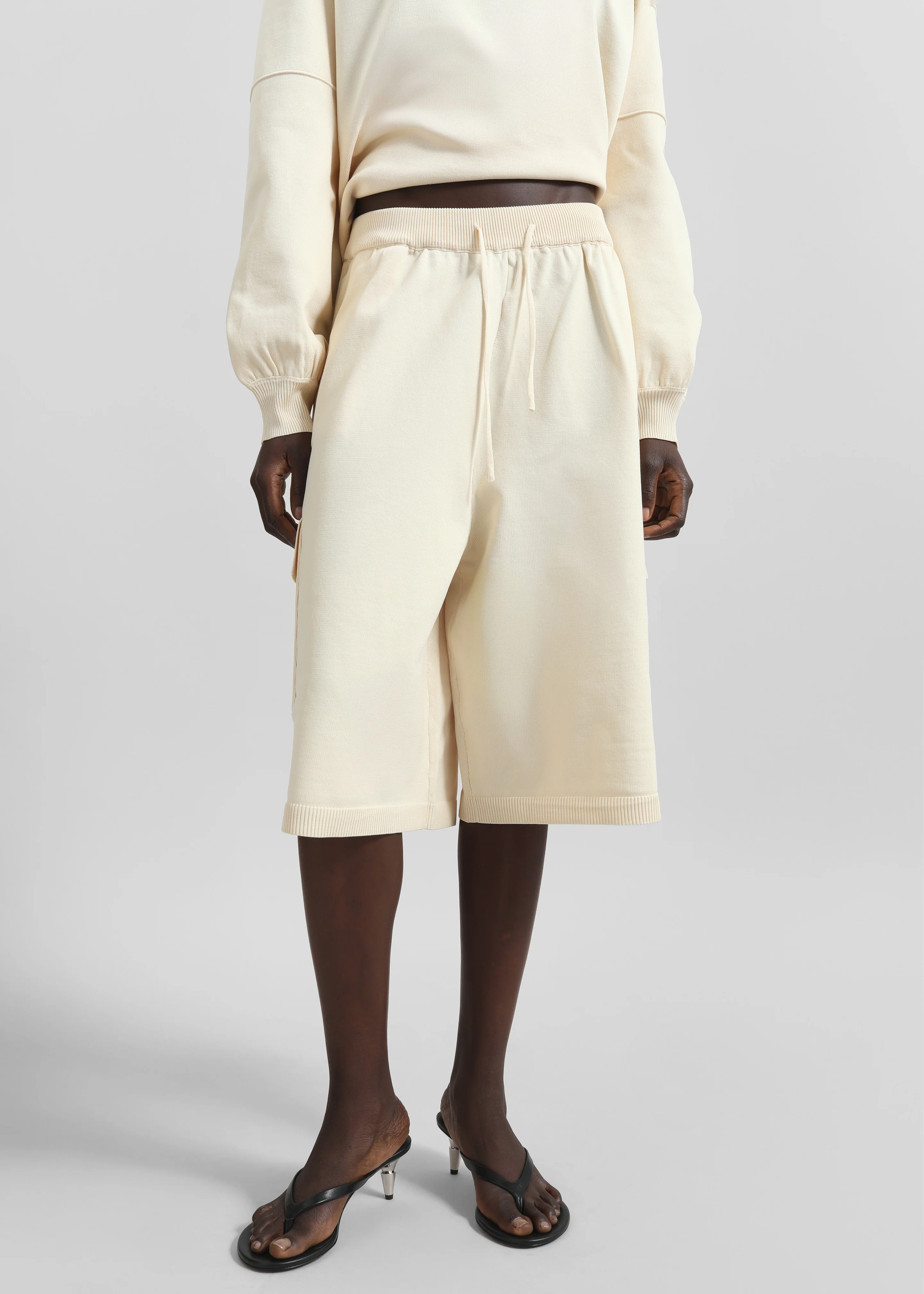 Wesra Knit Bermuda Shorts - Ecru - Image 6