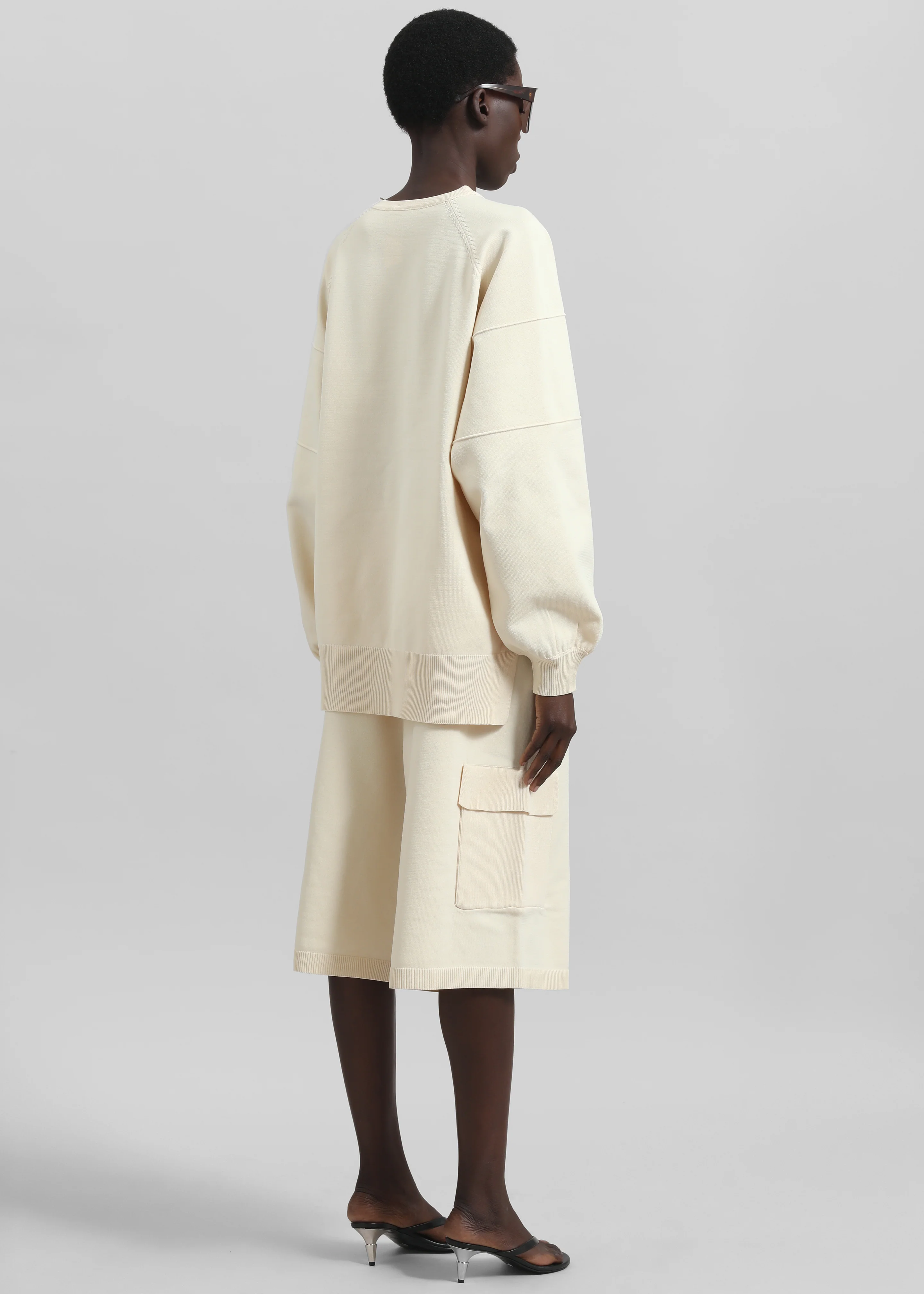 Wesra Knit Bermuda Shorts - Ecru - Image 7