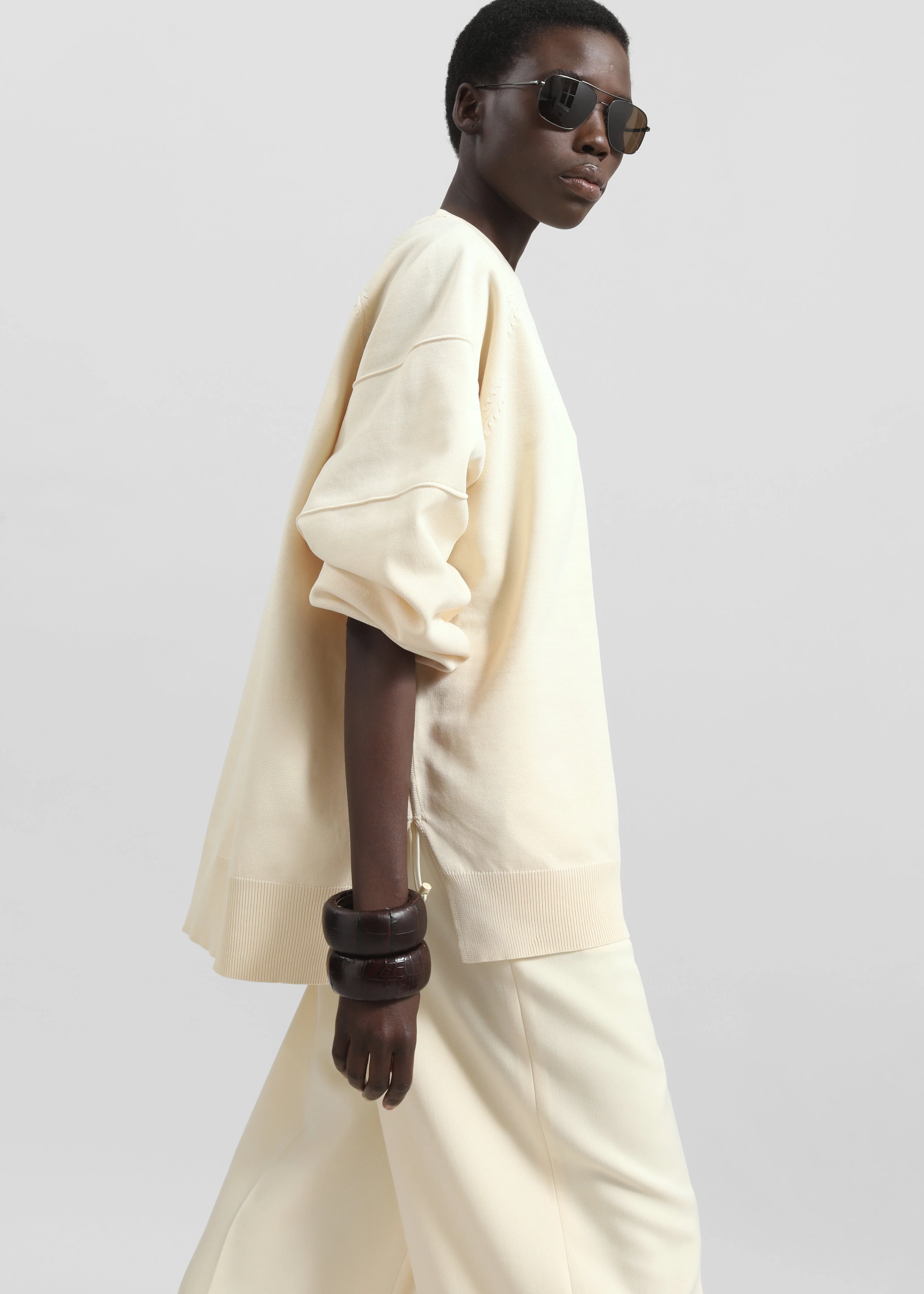 Wesra Knit Sweatshirt - Ecru - Image 7