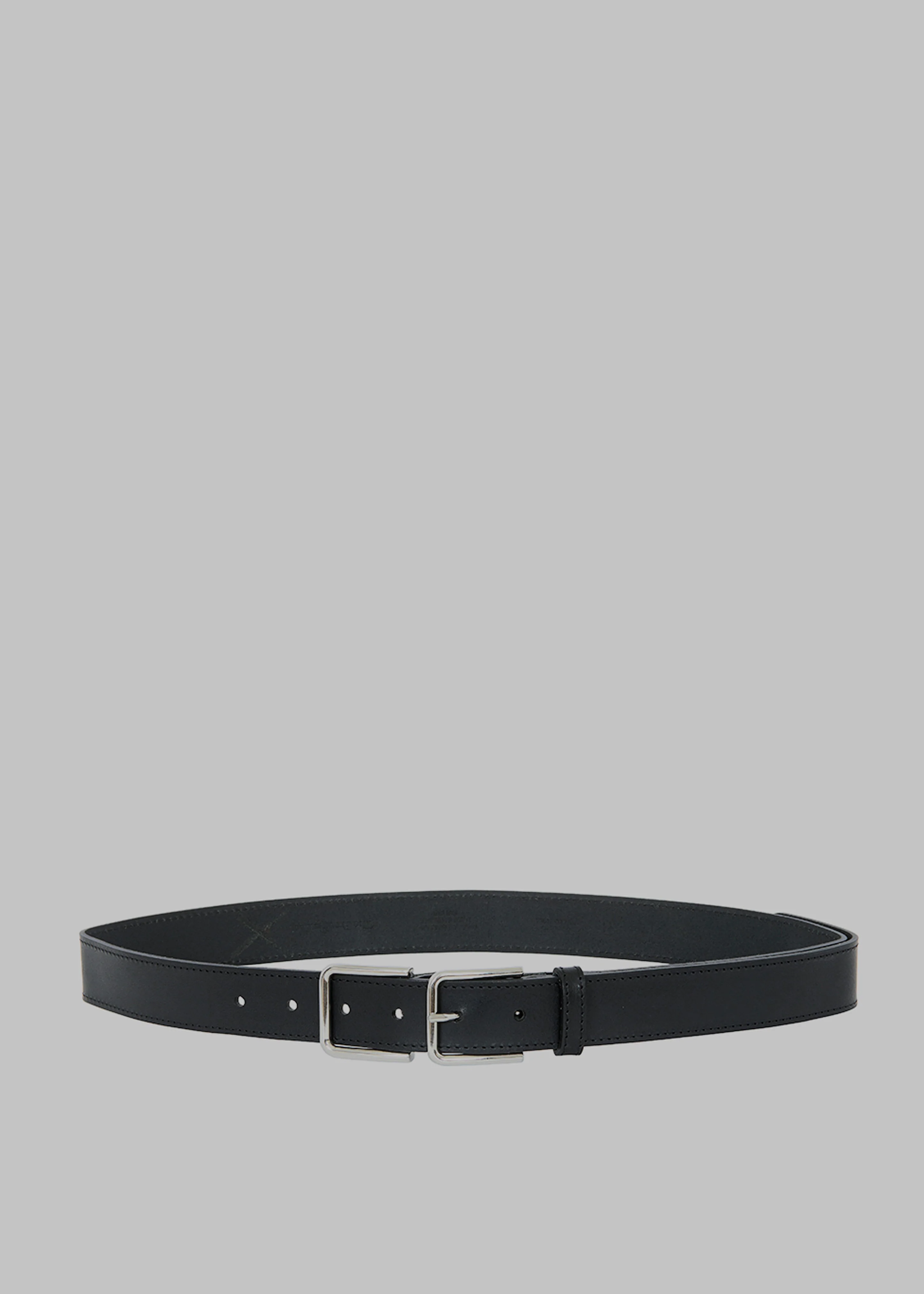 Willow Double Buckle Leather Belt - Black - Image 6