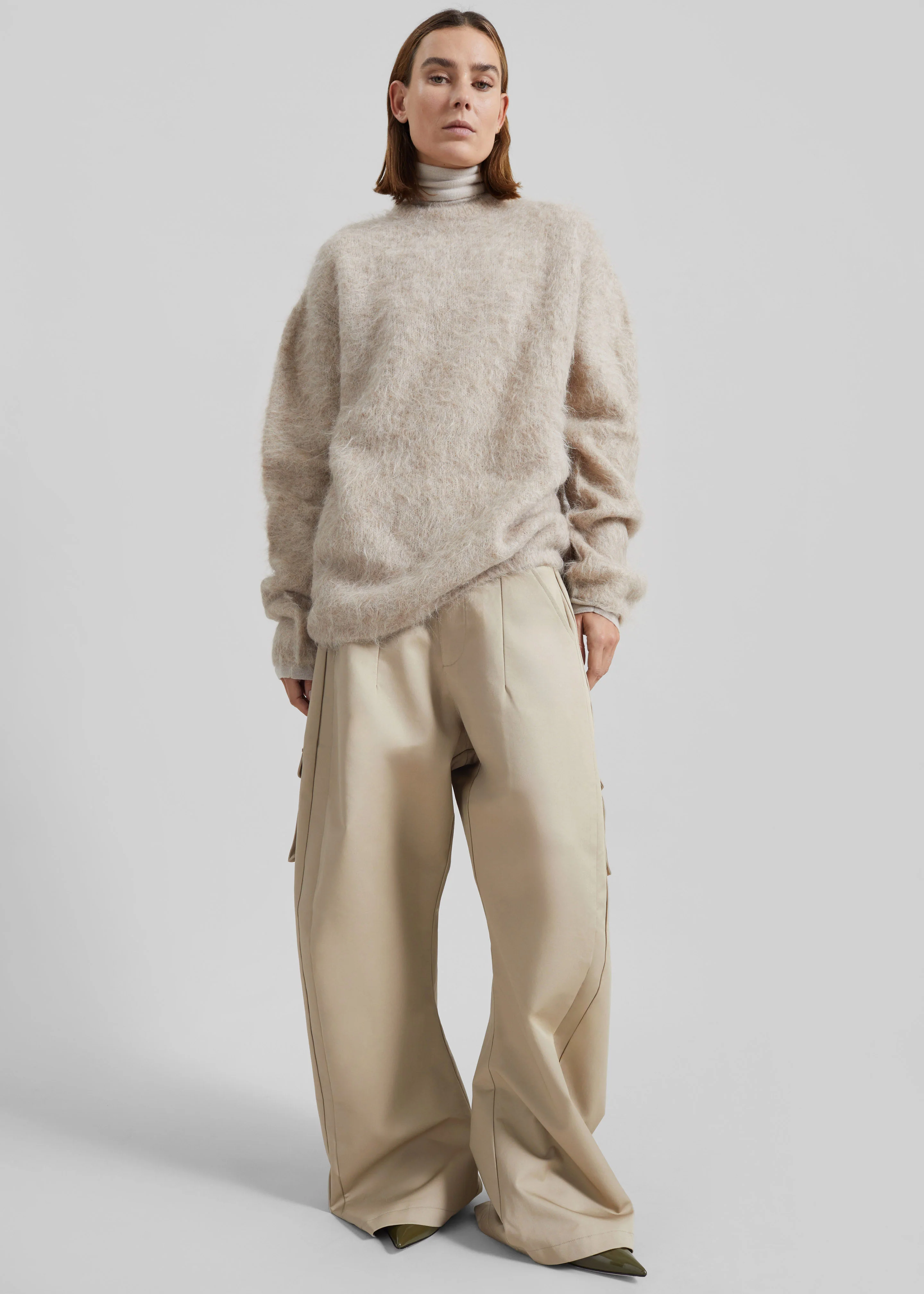 Willy Alpaca Knit Sweater - Beige - Image 3