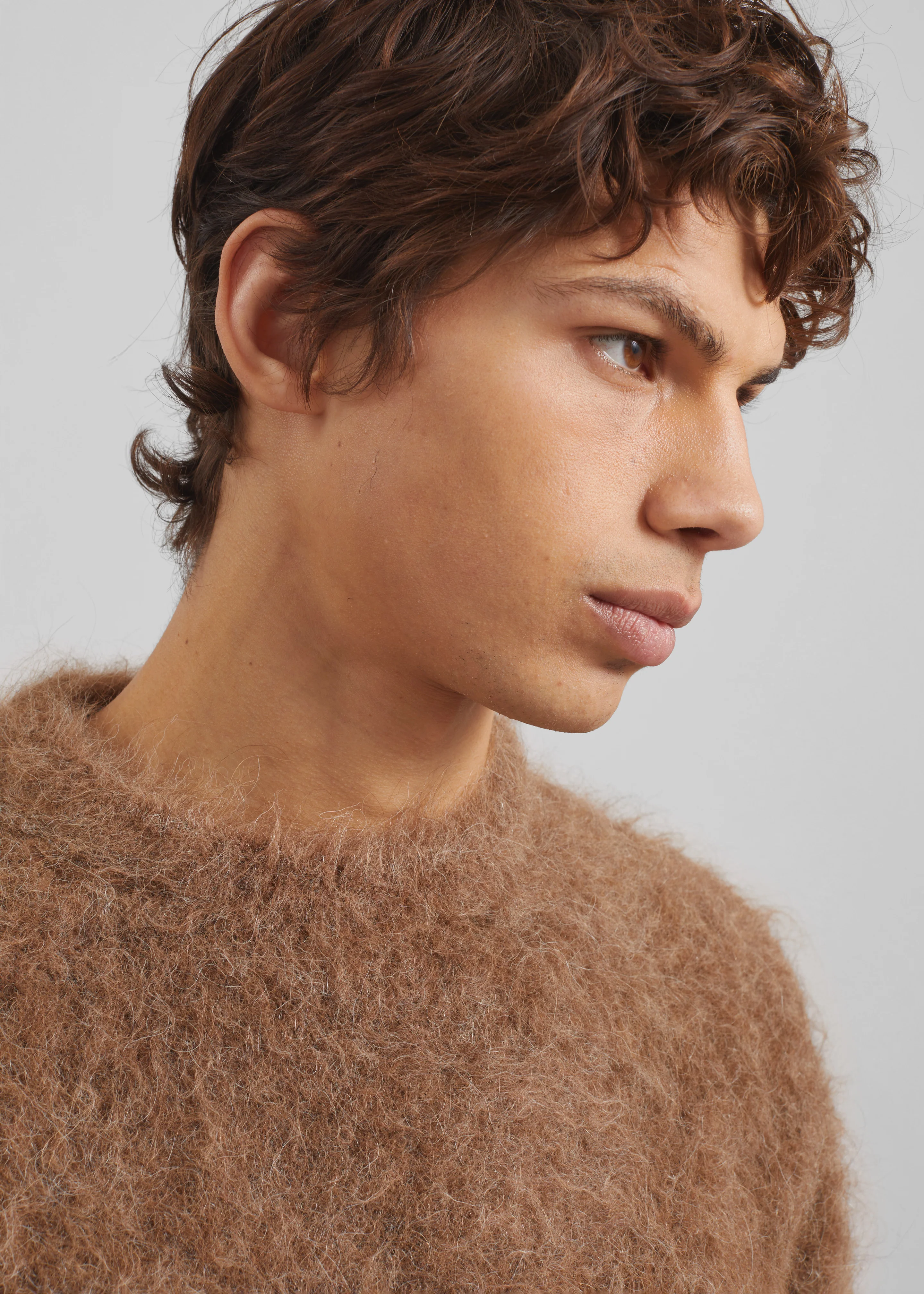 Willy Alpaca Knit Sweater - Dark Taupe - Image 8