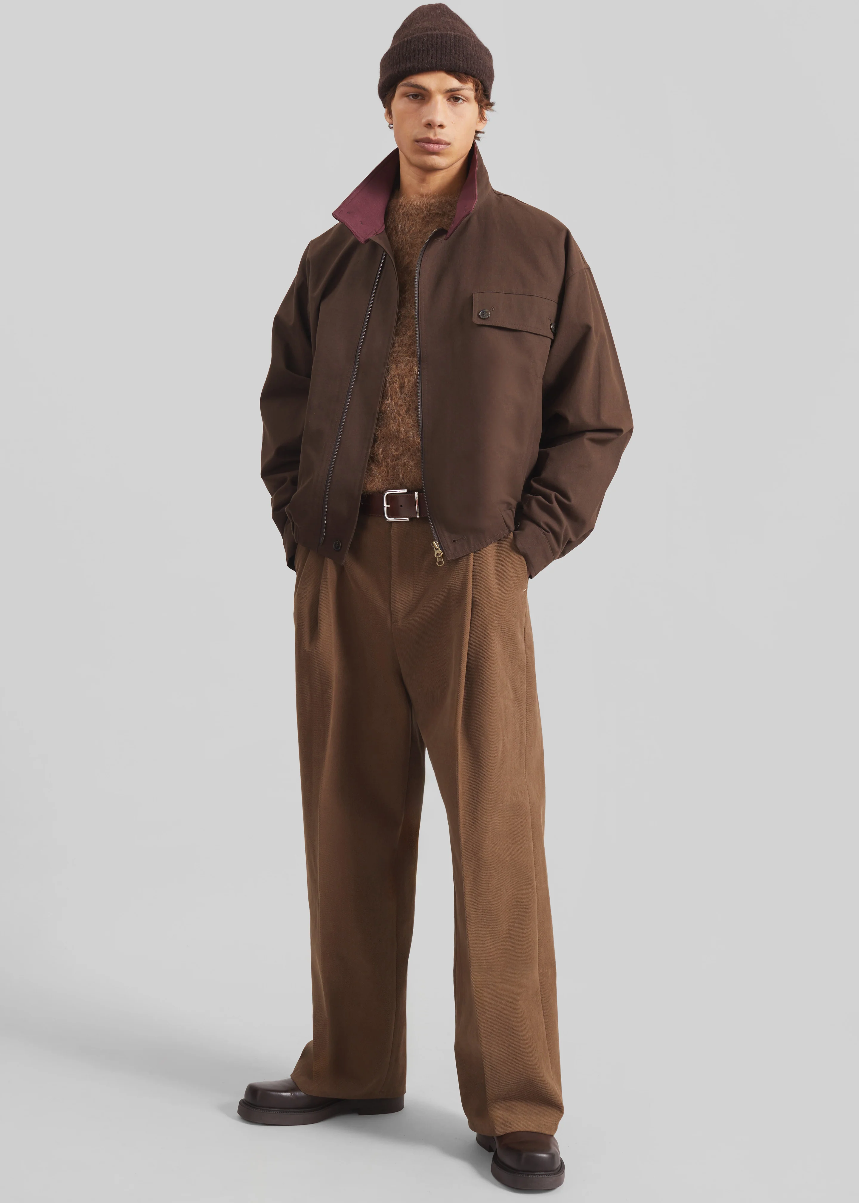 Willy Alpaca Knit Sweater - Dark Taupe - Image 9