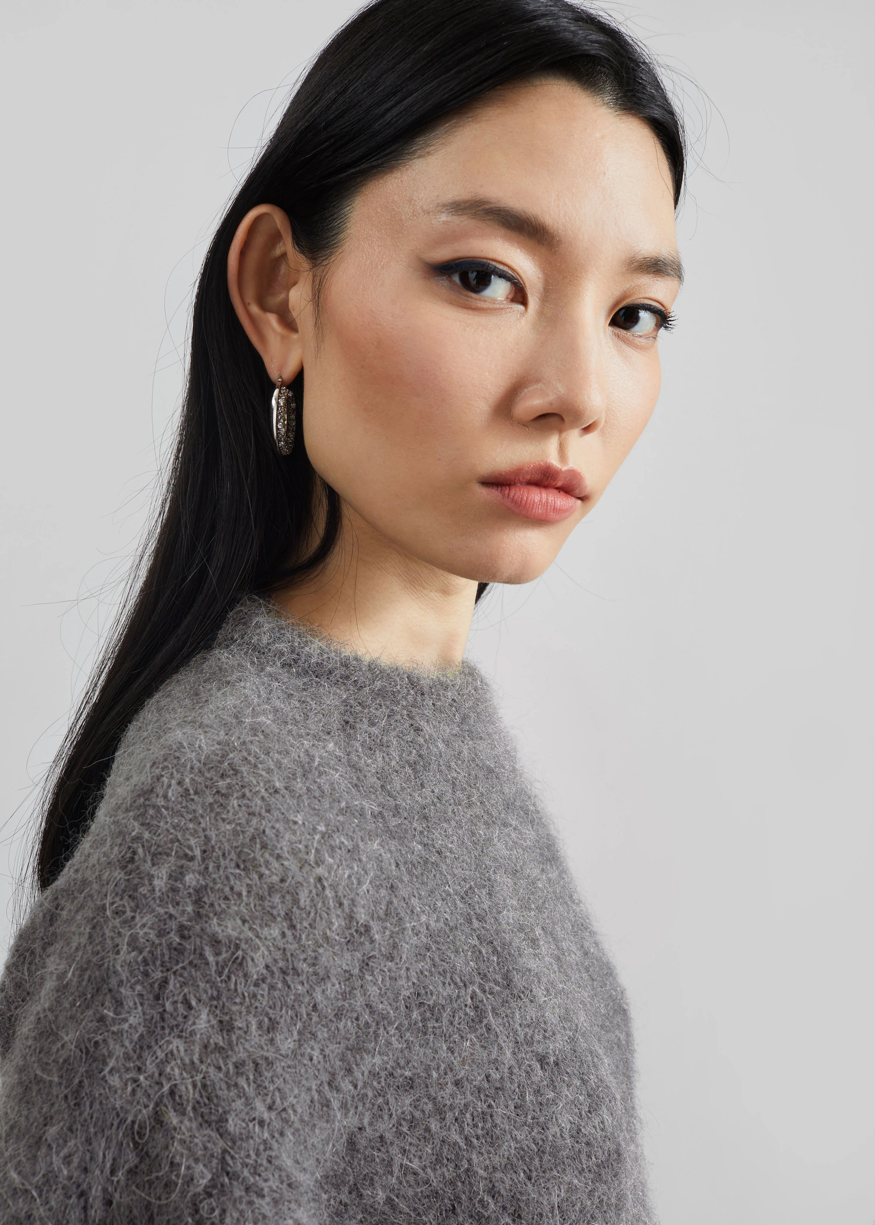 Willy Alpaca Knit Sweater - Grey - Image 3