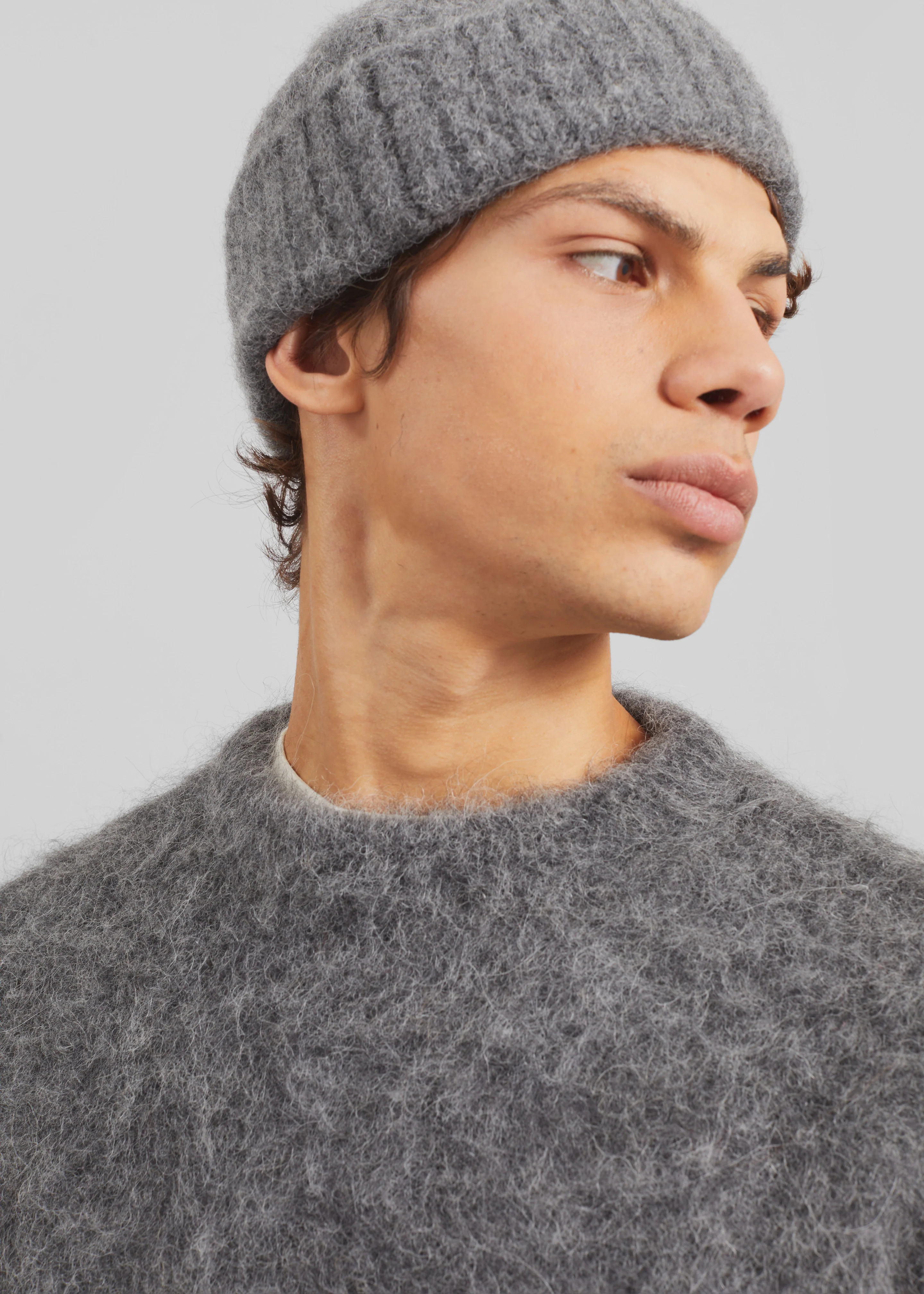 Willy Alpaca Knit Sweater - Grey - Image 6