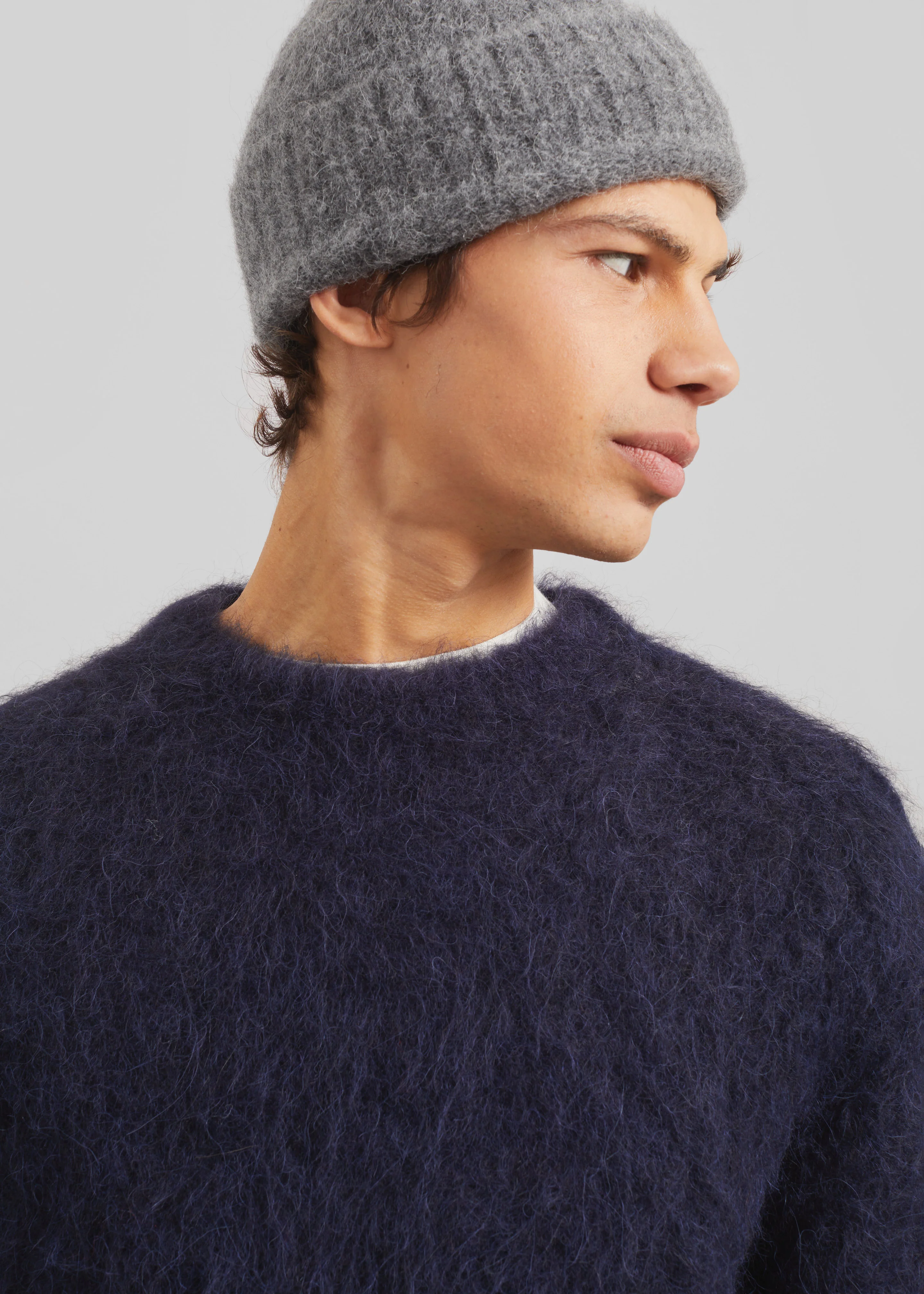 Willy Alpaca Knit Sweater - Navy - Image 7