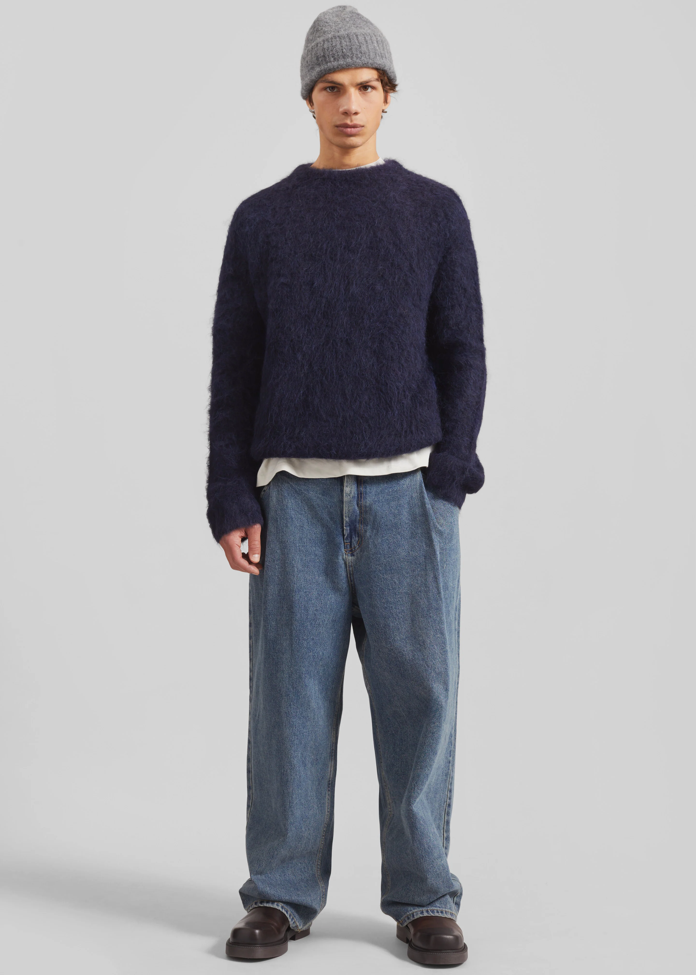 Willy Alpaca Knit Sweater - Navy - Image 8