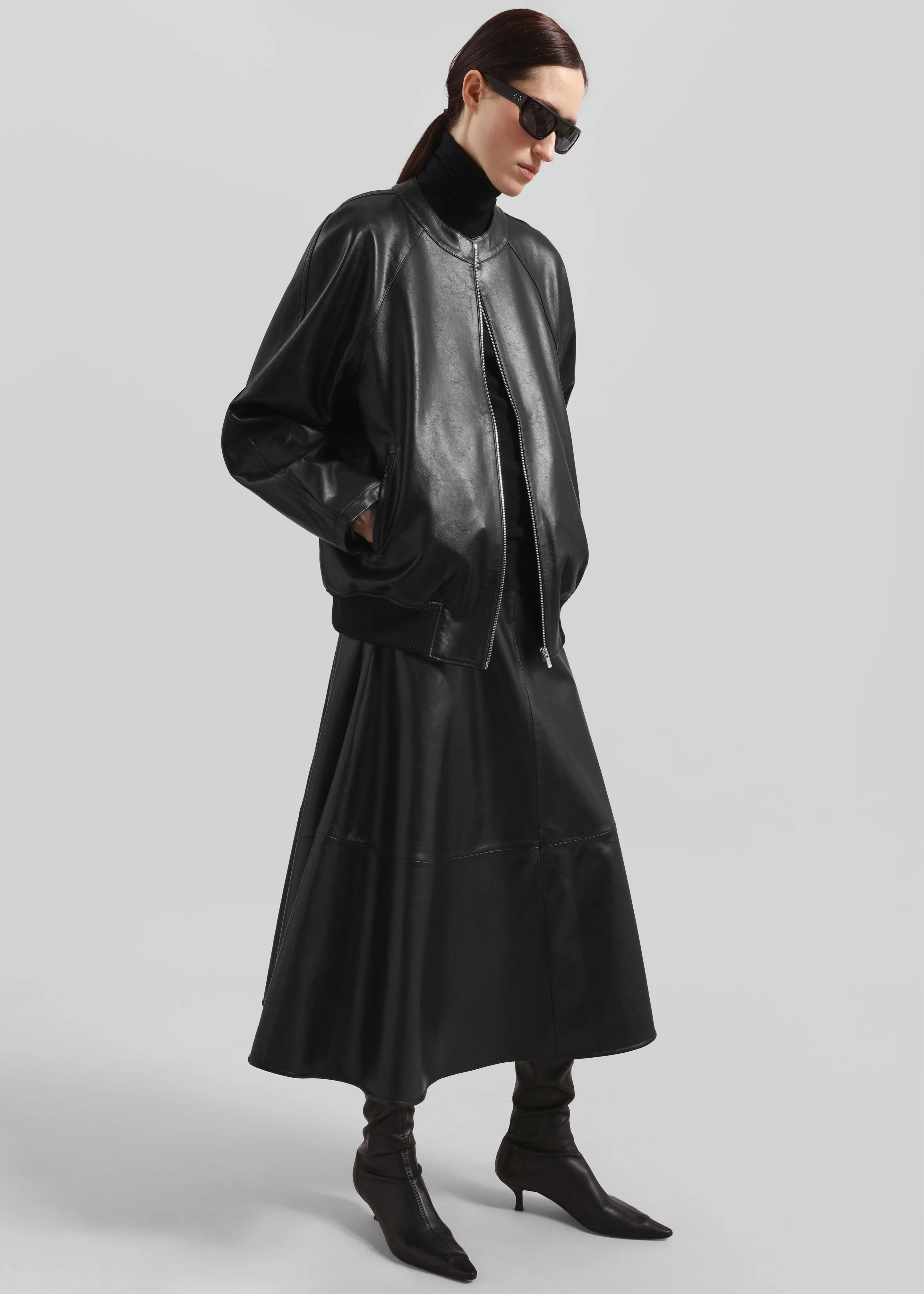 Xyla Faux Leather Jacket - Black - Image 11