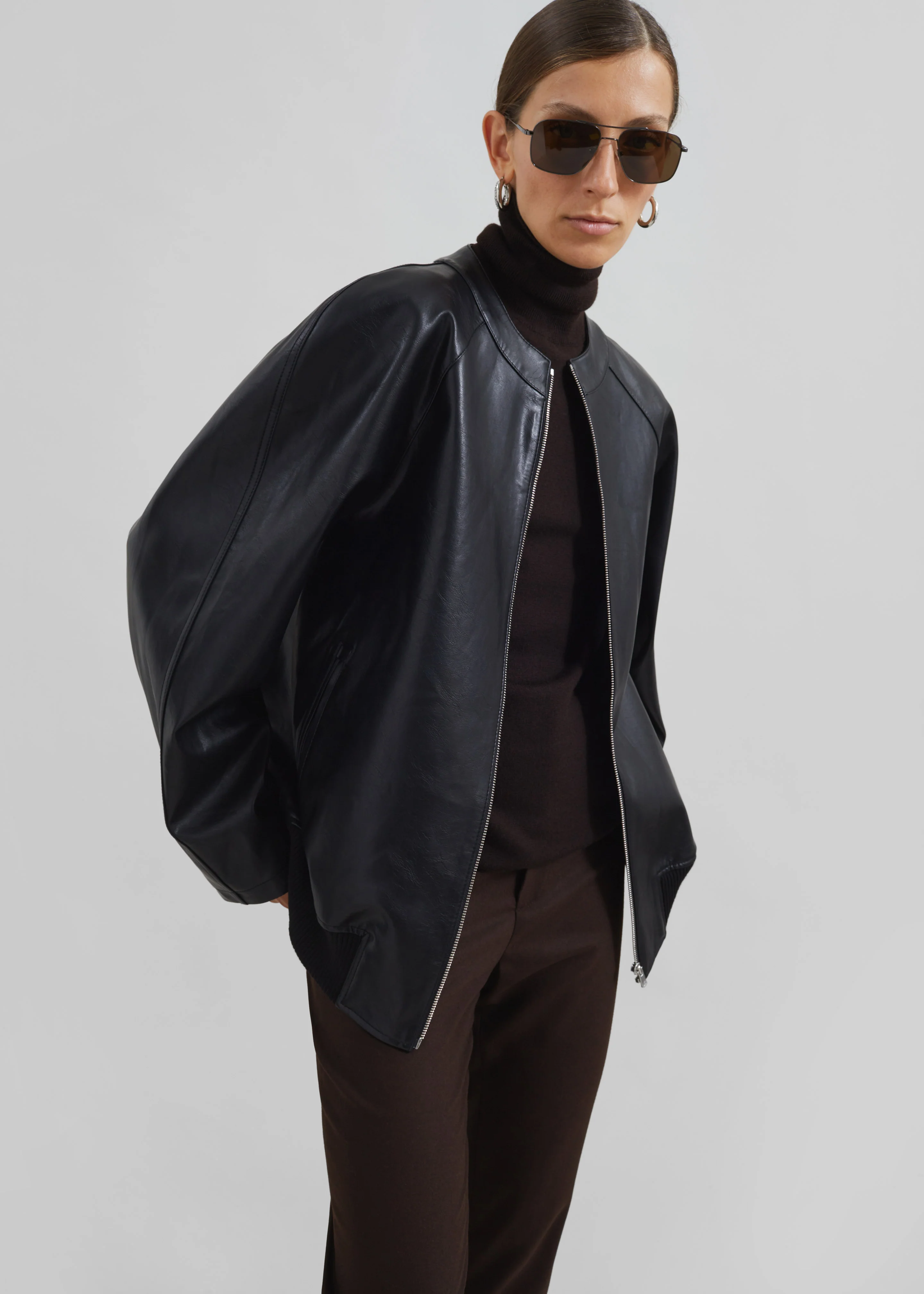 Xyla Faux Leather Jacket - Black - Image 2