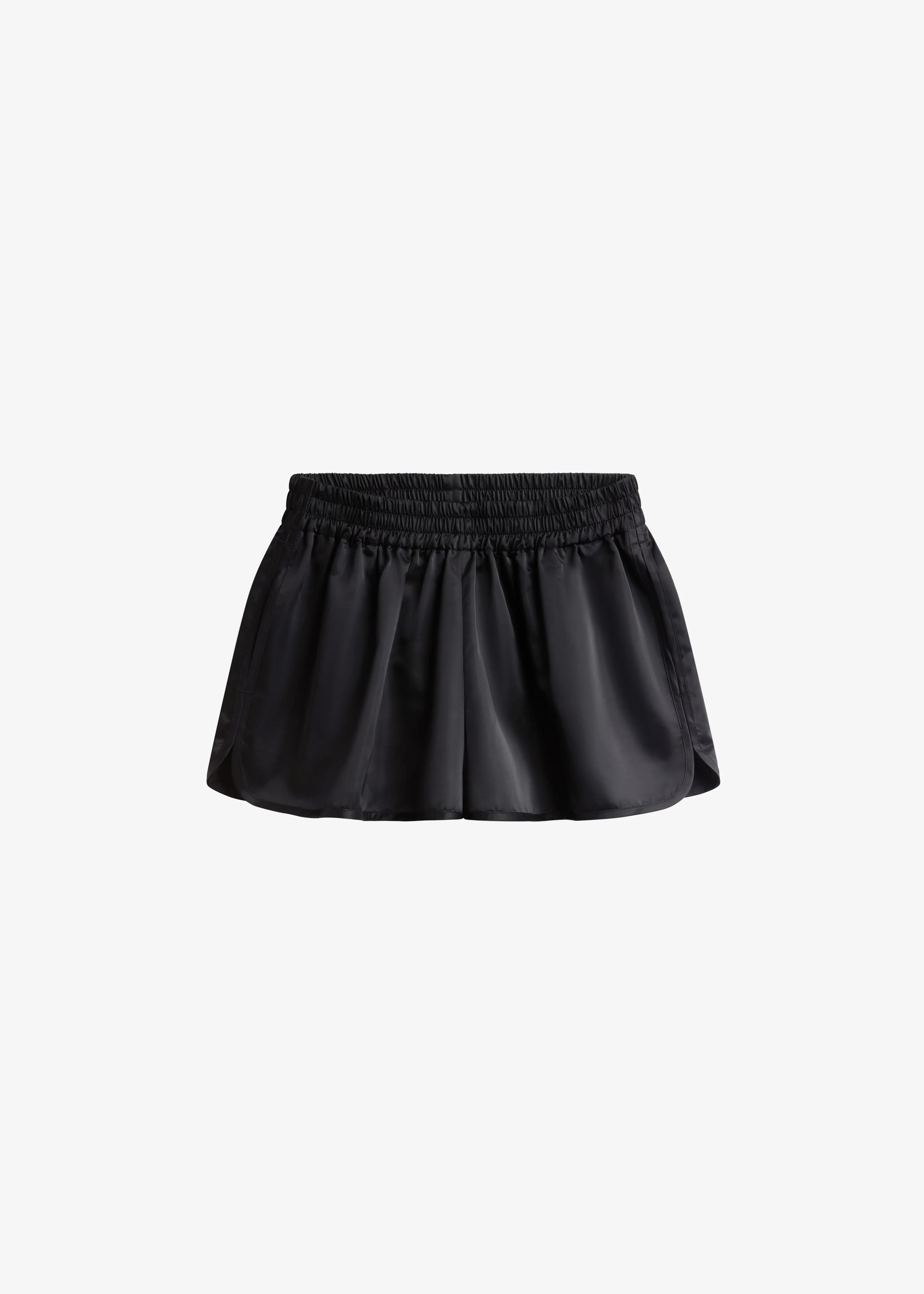 Zafra Satin Mini Shorts - Black - Image 8