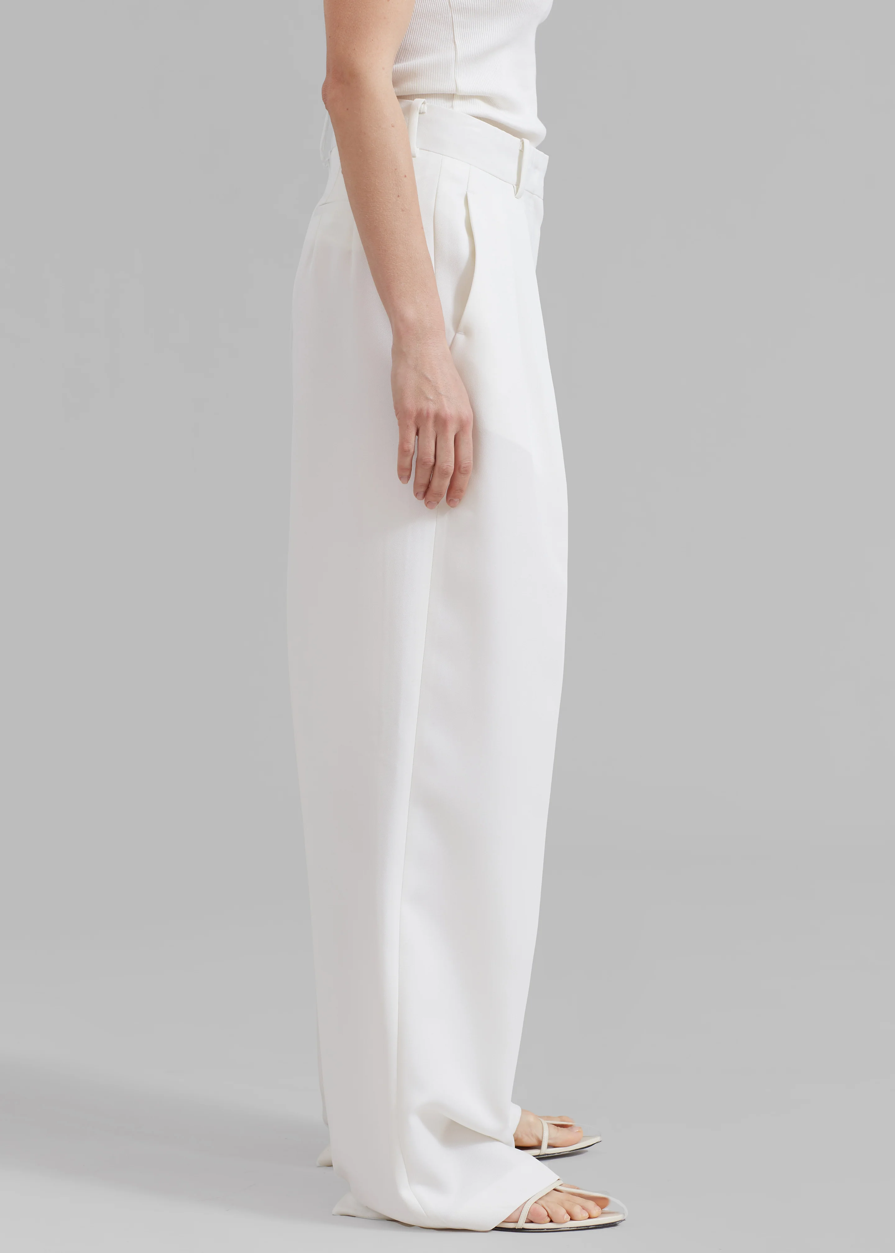 Zia Pintuck Trousers - White - Image 6