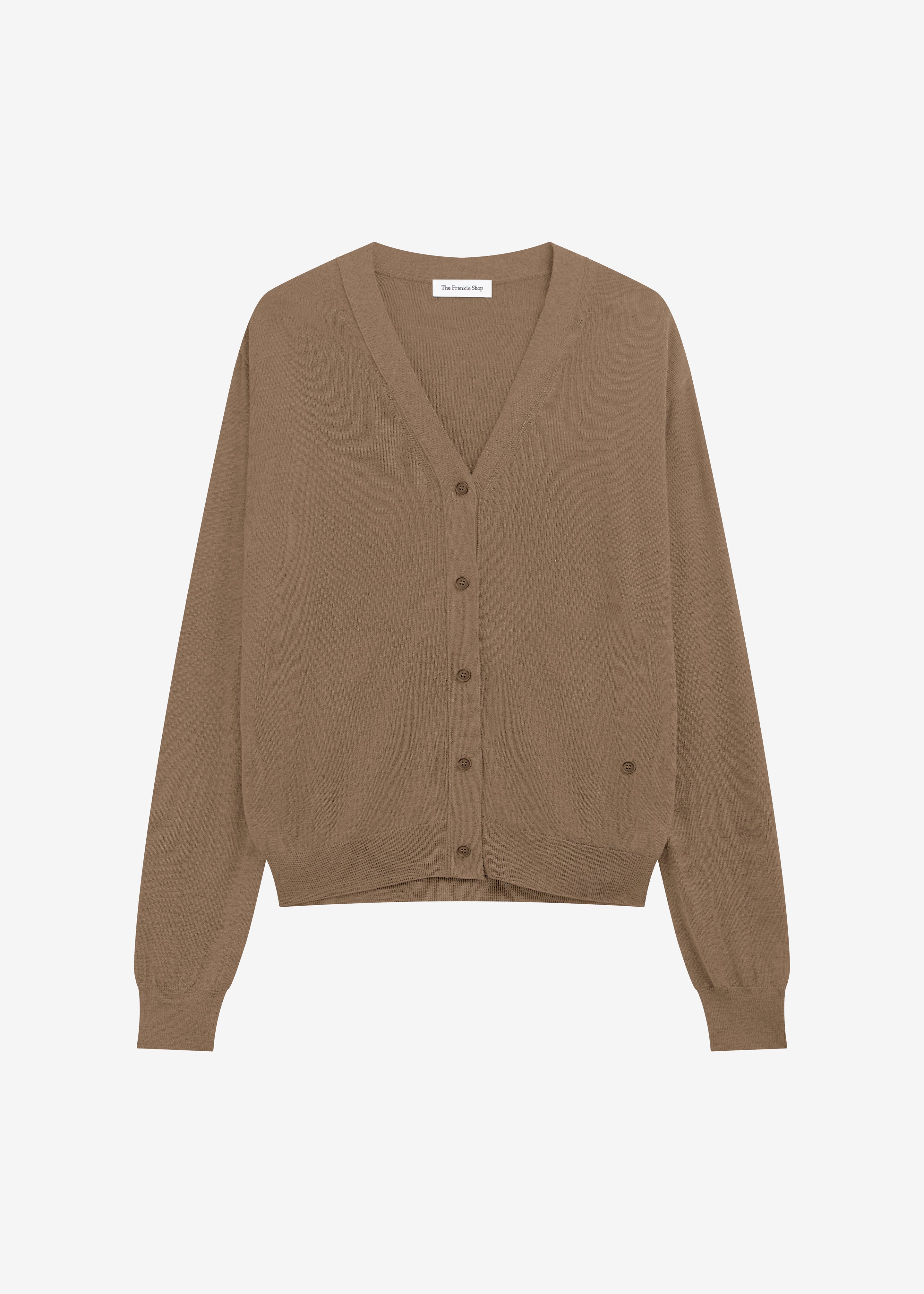 Zina V-Neck Cardigan - Mocha - Image 10