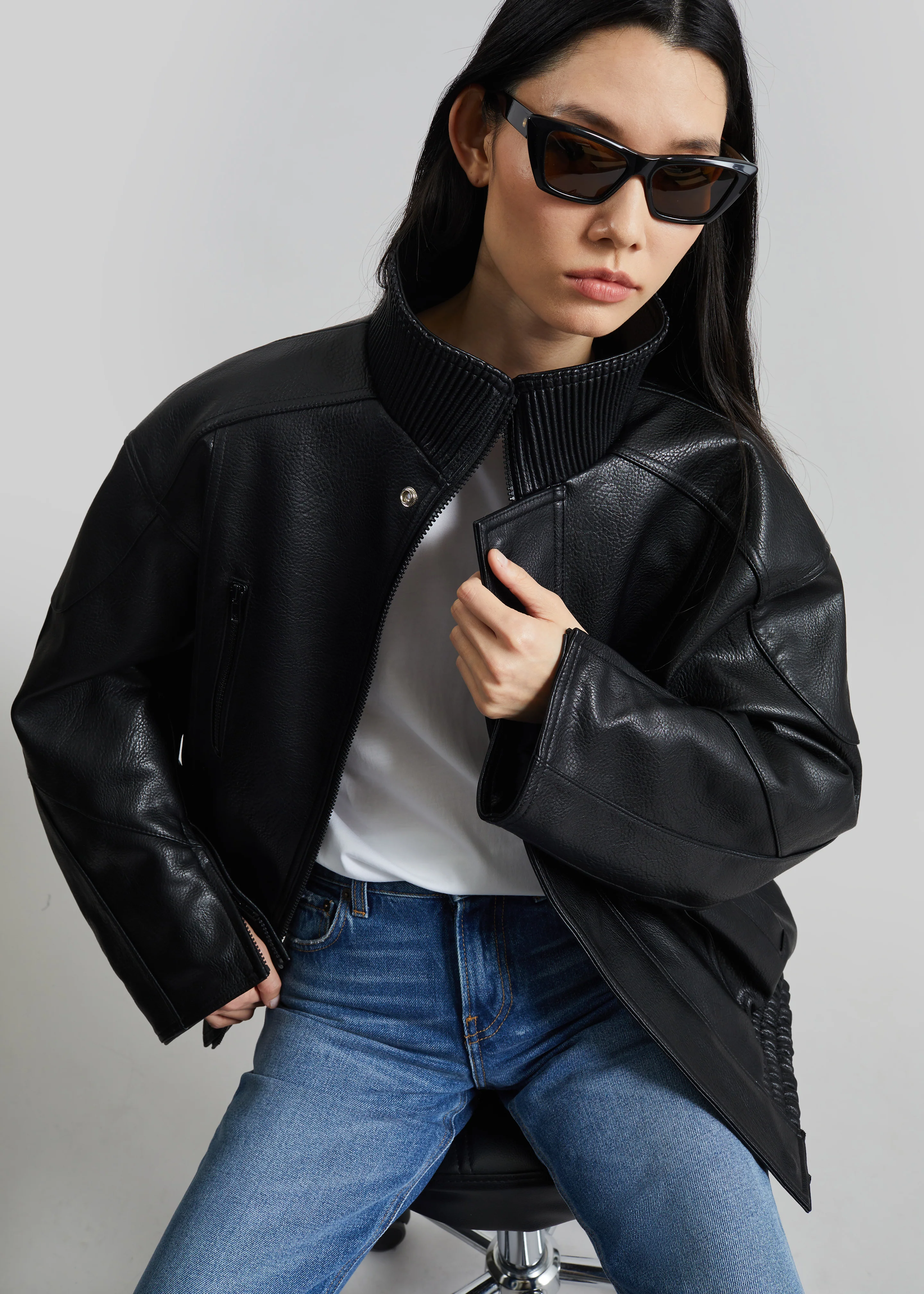 Zion Quilted Bomber Jacket - Black - Image 4
