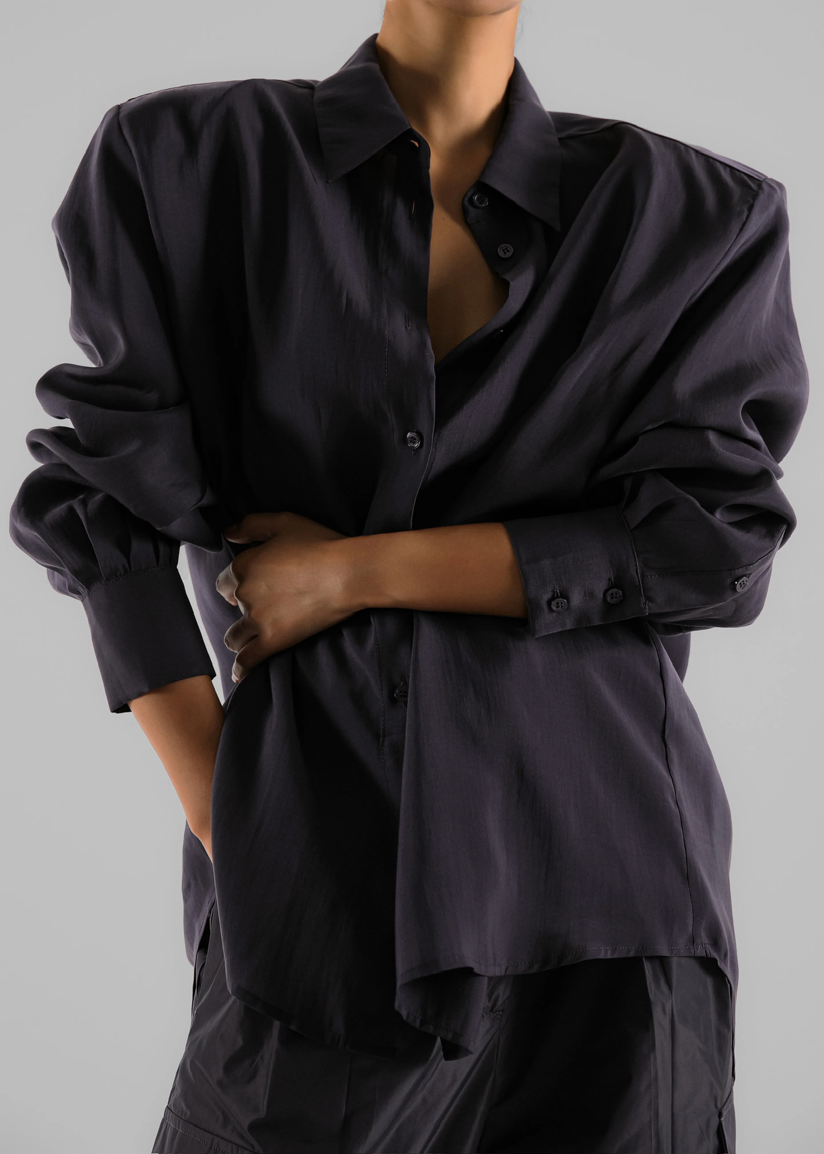 Zoula Padded Shirt - Charcoal - Image 3